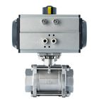 Ce/Iso9001 Approved Ss304  Ss316 Stainless Steel Pneumatic 3pc Ball Valve