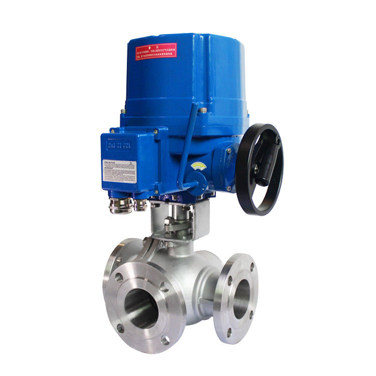 Three Way Industrial Control Valves SS 304 316 With Explosion Proof Actuator