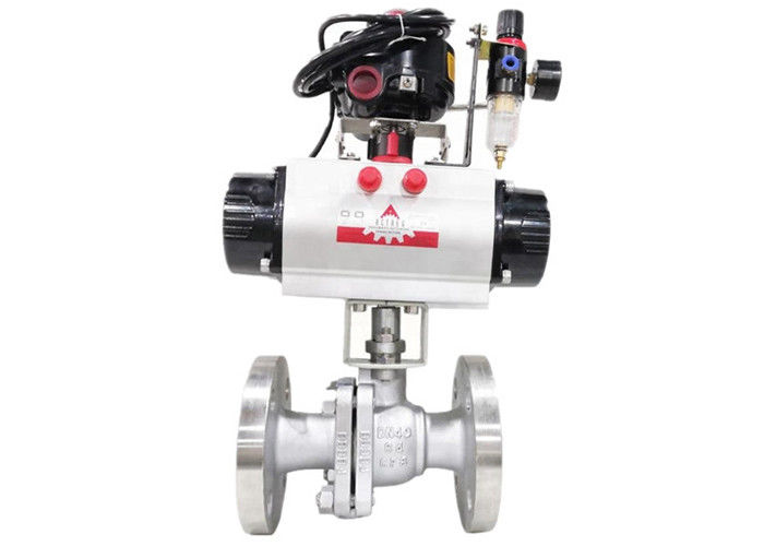 Flange Type Air Actuated Ball Valve With Pneumatic Actuator Spring Return