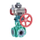 SS Stainless Steel Corrosion Resistant Pneumatic Lined Three Way Ball Valve