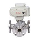 High Pressure Electric Actuated Ball Valve 3 Way Flanged For Water / Oil