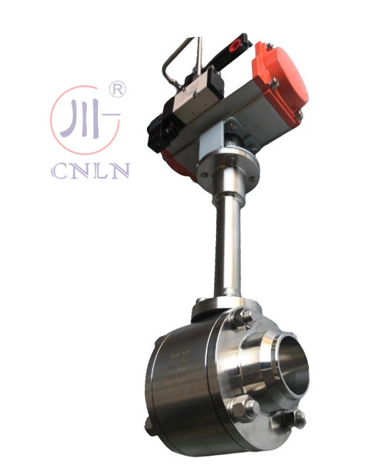 DN50 Stainless Steel Cryogenic Pneumatic Ball Valve For Cryogenic Pumps   for LNG/LOX/LN2/LAR/LCO2