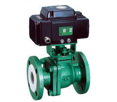 Fully Open Actuated Industrial Control Valves Electric Ptfe Lined Ball Valve